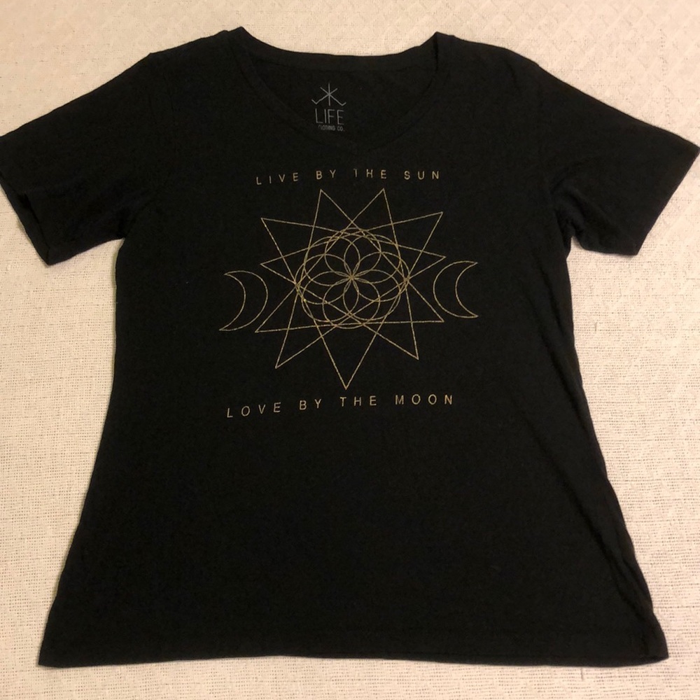 Life Clothing Co V Neck T Shirt - Sun and Moon